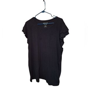 Torrid Super Soft Slub Jersey Black Top Plus Size Ladies 3 Oversized Comfy Core